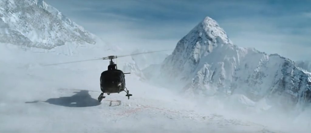 Rescue helicopter in the Nepal Himalaya