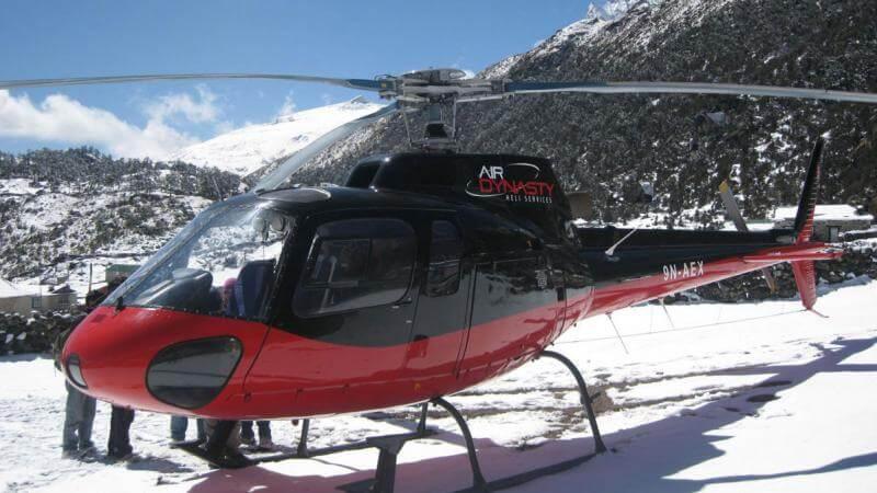Helicopter flight in the Manaslu region of Nepal